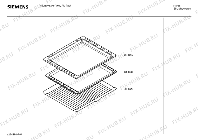 Взрыв-схема плиты (духовки) Siemens HB28078 - Схема узла 06