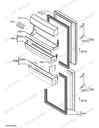 Схема №1 S95392CTX2 с изображением Ручка двери для холодильной камеры Aeg 8075847031