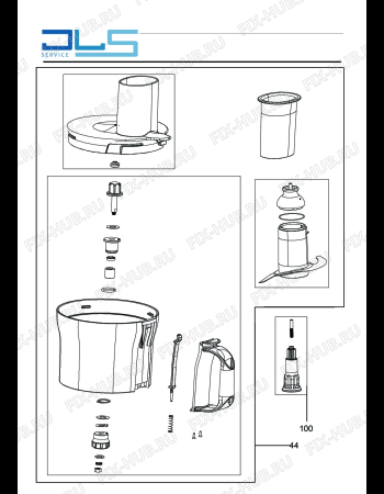 Взрыв-схема кухонного комбайна KENWOOD KHH302WH multione MIXER - Схема узла 5