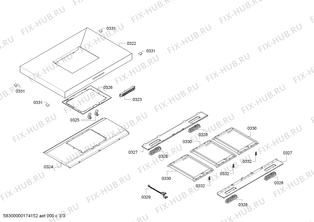 Взрыв-схема вытяжки Gaggenau AI240190 Gaggenau - Схема узла 03
