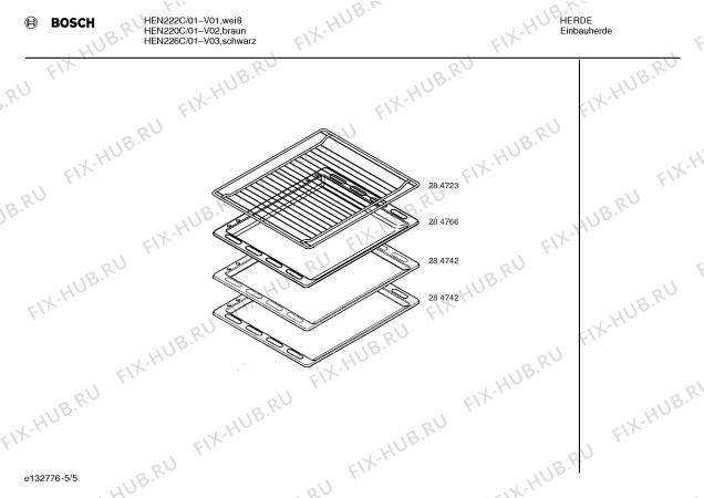 Схема №1 HEN226C с изображением Инструкция по эксплуатации для плиты (духовки) Bosch 00521811
