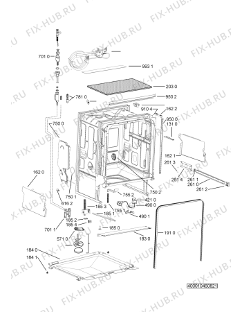 Взрыв-схема посудомоечной машины Bauknecht GSX 81308 A++ - Схема узла
