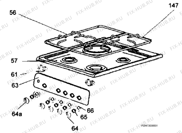 Взрыв-схема плиты (духовки) Zanussi ZCM550NW1 - Схема узла Section 4