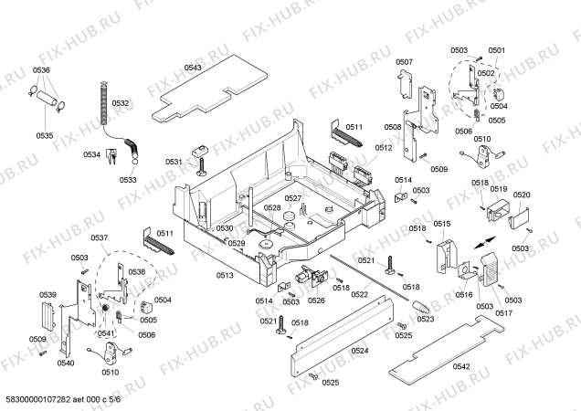 Схема №3 SHU5302UC с изображением Передняя панель для посудомоечной машины Bosch 00351670