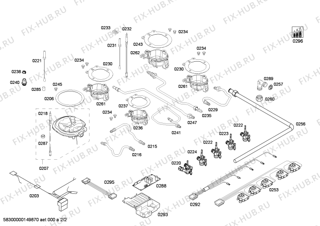 Взрыв-схема плиты (духовки) Siemens EC845SF90D ENC.EC845SU90N 4G+W(BAND)TIMER SE76F IH5 - Схема узла 02