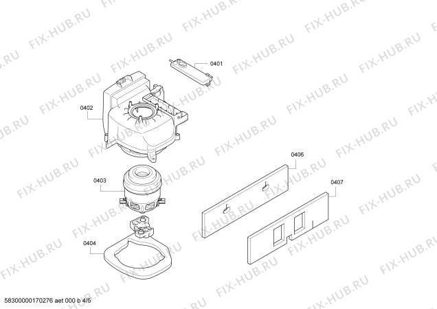 Взрыв-схема пылесоса Bosch BGS41434 Bosch GS-40 - Схема узла 04