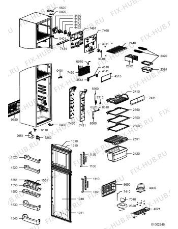 Схема №1 WBM 469/1 TI с изображением Дверца для холодильника Whirlpool 480132102491