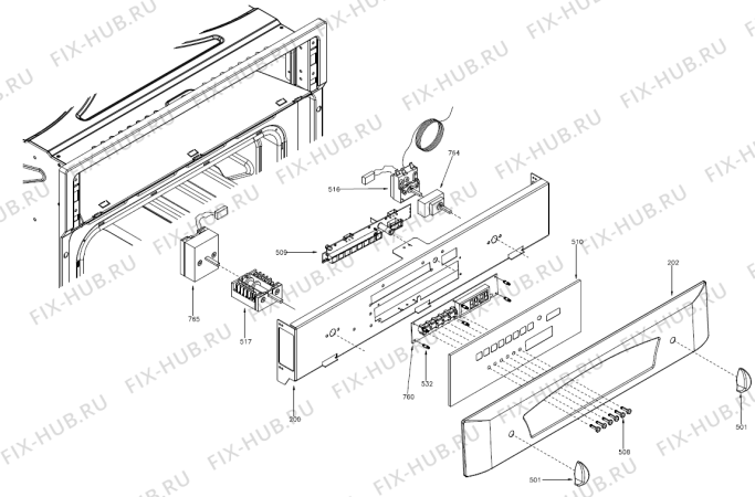 Взрыв-схема плиты (духовки) Gorenje U560MTR (900000817, B600) - Схема узла 04