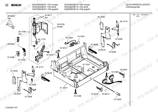 Взрыв-схема посудомоечной машины Bosch SGI5300GB - Схема узла 05