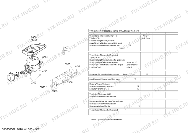 Взрыв-схема холодильника Bosch KSU49622NE - Схема узла 03