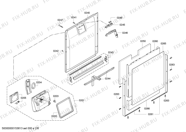 Взрыв-схема посудомоечной машины Bosch SMD53M82EU - Схема узла 02