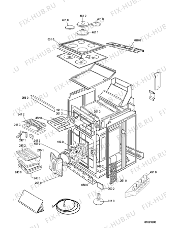 Схема №1 ACM 291 GRN с изображением Холдер для плиты (духовки) Whirlpool 481945868208