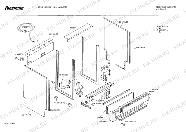Взрыв-схема посудомоечной машины Constructa CG2350 - Схема узла 04