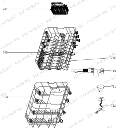 Взрыв-схема посудомоечной машины Gorenje GV51010 (566904, WQP8-7712L) - Схема узла 07