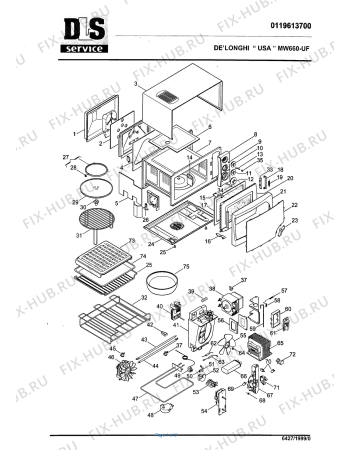 Схема №1 MW 660 с изображением Сенсорная панель для свч печи DELONGHI 6919102900