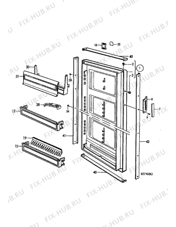 Взрыв-схема холодильника Electrolux ER2602C - Схема узла Door 003