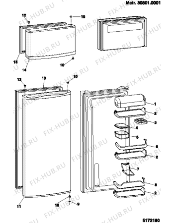 Взрыв-схема холодильника Hotpoint RTA41W0 (F029763) - Схема узла
