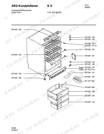 Взрыв-схема холодильника Aeg ARC1432-1 U - Схема узла Housing 001