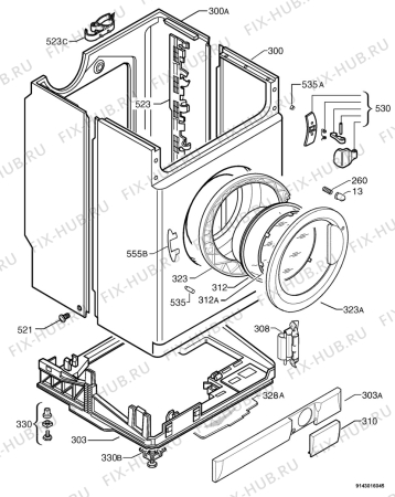 Взрыв-схема стиральной машины Zanussi WD1215 - Схема узла Housing 001