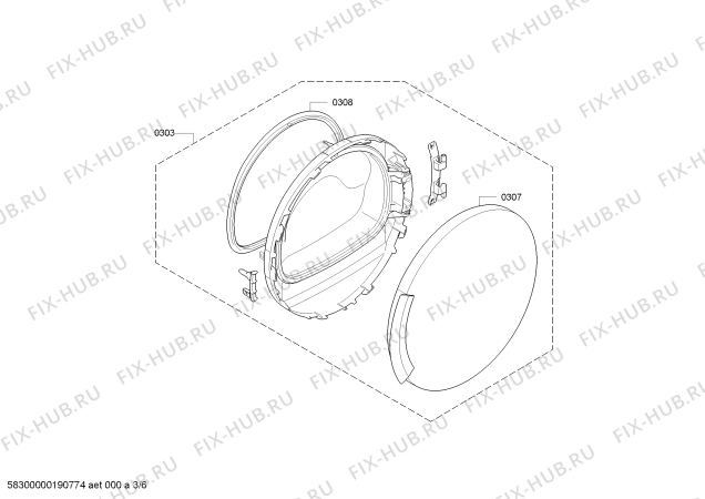 Взрыв-схема сушильной машины Bosch WTW83560PL - Схема узла 03