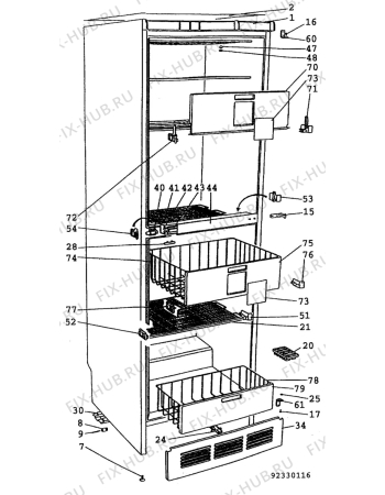 Взрыв-схема холодильника Elektro Helios FG3260 - Схема узла C10 Cabinet/Interior