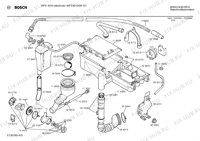 Взрыв-схема стиральной машины Bosch WFE9310 - Схема узла 05