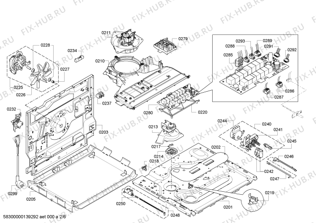 Взрыв-схема плиты (духовки) Bosch HBA76R650 - Схема узла 02
