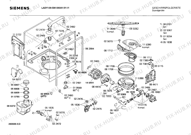 Взрыв-схема посудомоечной машины Siemens SN139341 - Схема узла 02