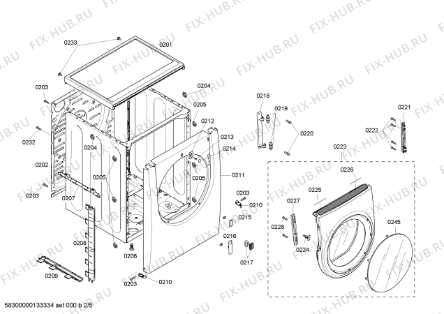 Взрыв-схема сушильной машины Bosch WTMC5330US Nexxt 500 plus Series - Схема узла 02