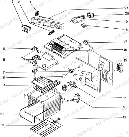 Взрыв-схема плиты (духовки) SCHOLTES C816GEAWHCEFR (F013996) - Схема узла