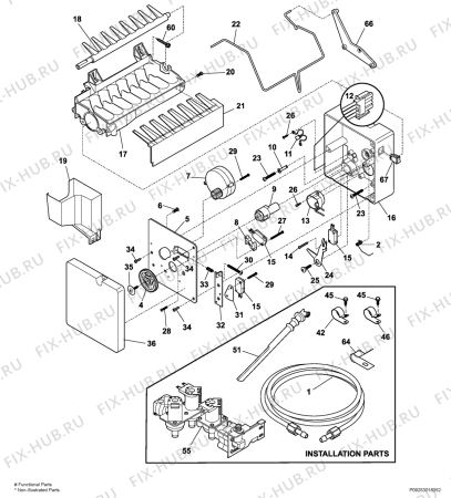 Взрыв-схема холодильника Frigidaire GLVC25VBDB1 - Схема узла Icemaker