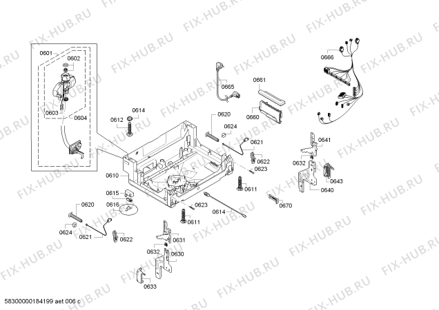 Схема №3 S42N58N9EU с изображением Силовой модуль запрограммированный для посудомоечной машины Bosch 12011465