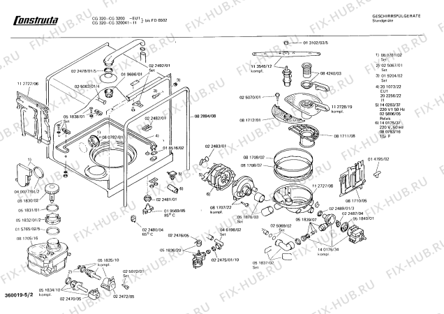 Взрыв-схема посудомоечной машины Constructa CG320041 - Схема узла 02