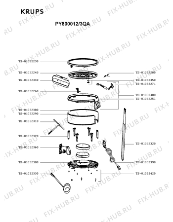 Схема №1 PY800012/3QA с изображением Ручка для гриля Krups TS-01032320