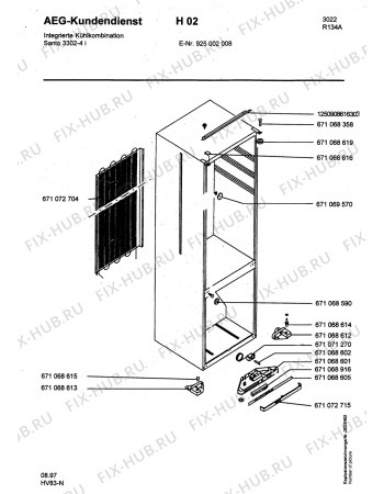 Взрыв-схема холодильника Aeg S3302-4 I - Схема узла Housing 001