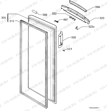 Взрыв-схема холодильника Electrolux EUF27291W - Схема узла Door 003