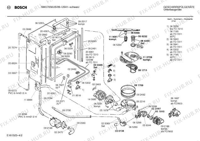 Схема №1 SMU7056UC с изображением Передняя панель для посудомойки Bosch 00280787