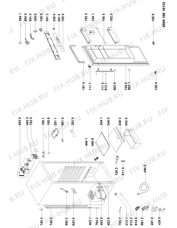 Схема №1 WME1842 TS с изображением Дверь для холодильной камеры Whirlpool 481010595401