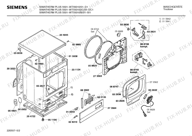 Схема №2 WT55010DC SIWATHERM PLUS 5501 с изображением Инструкция по эксплуатации для электросушки Siemens 00514931