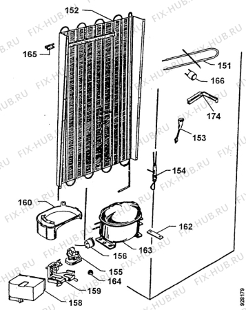 Взрыв-схема холодильника Zanussi ZFC24/7D - Схема узла Cooling system 017