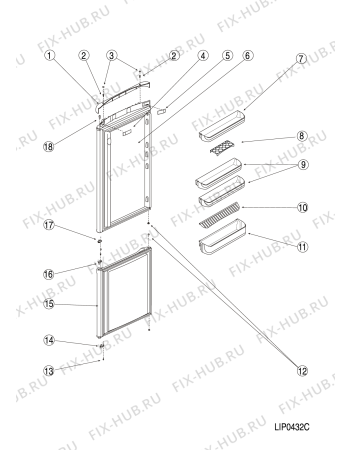 Взрыв-схема холодильника Indesit NBA18T (F075475) - Схема узла