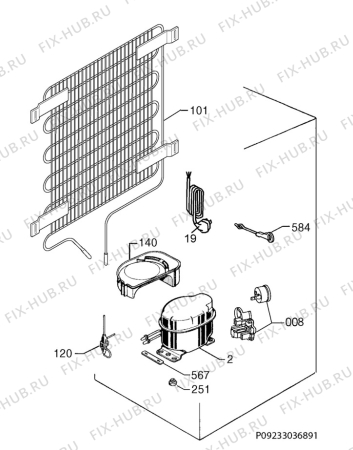 Взрыв-схема холодильника Zanker KBA13402DK - Схема узла Cooling system 017