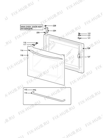Взрыв-схема плиты (духовки) Tricity Bendix SIE324BU - Схема узла H10 Main Oven Door (large)