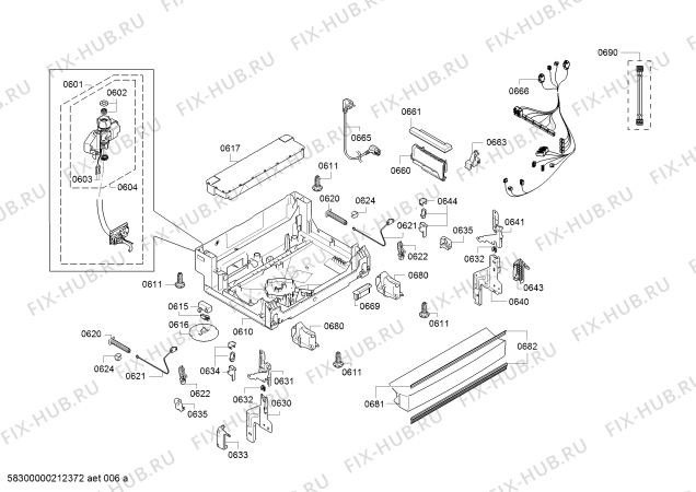 Схема №4 SMS68JI06T SilencePlus, Serie 6, A+++ с изображением Передняя панель для посудомоечной машины Bosch 11029185