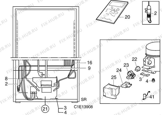 Взрыв-схема холодильника Electrolux AR8015B - Схема узла C10 Cold, users manual