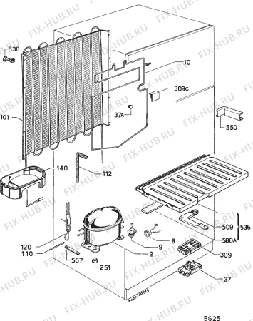 Взрыв-схема холодильника Zanussi Z626/6-3D - Схема узла Refrigerator cooling system