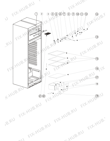 Взрыв-схема холодильника Indesit TA16R (F039229) - Схема узла