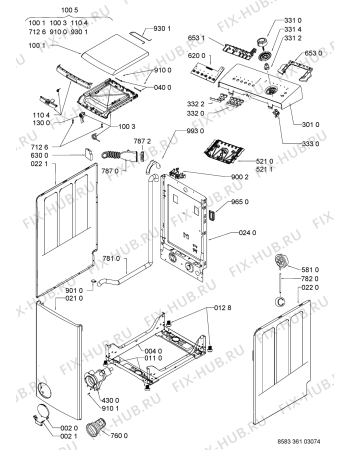 Схема №2 WAT CARE 12 с изображением Модуль (плата) для стиралки Whirlpool 481075158516