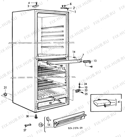 Взрыв-схема холодильника Privileg P3836 - Схема узла C10 Cabinet