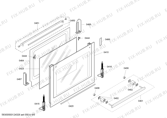 Взрыв-схема плиты (духовки) Bosch HBN780751S - Схема узла 04